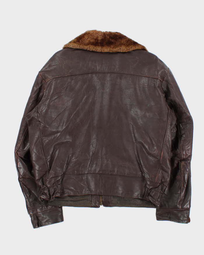 Vintage 1950s H&amp;A Canadian Made Shearling Ponyhide Leather Biker Jacket - XL