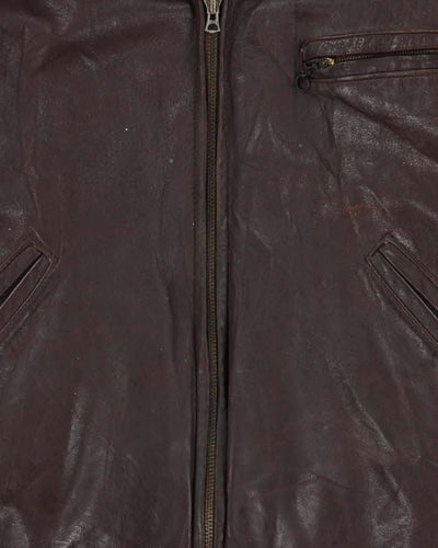 Vintage 50s H&A Motorcycle Sportswear Leather Jacket - L
