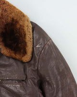 Vintage 1950s H&amp;A Canadian Made Shearling Ponyhide Leather Biker Jacket - XL