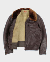 Vintage 1950s H&amp;A Canadian Made Shearling Ponyhide Leather Biker Jacket - XL