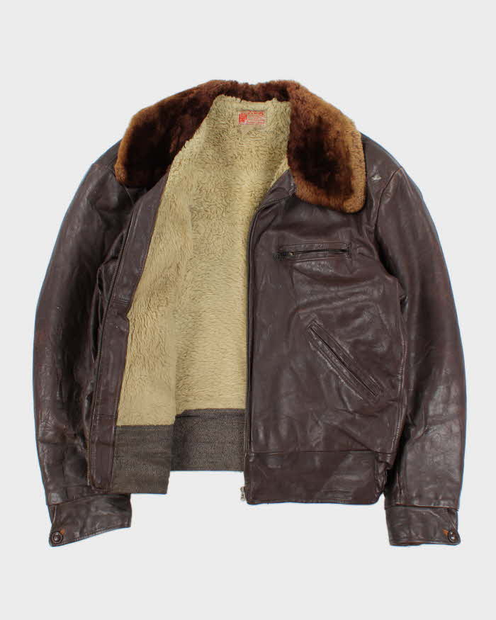 Vintage 1950s H&amp;A Canadian Made Shearling Ponyhide Leather Biker Jacket - XL