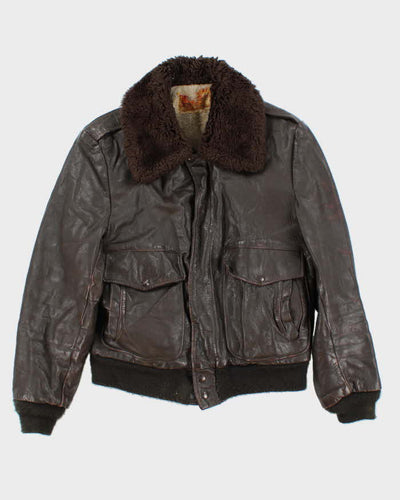 Vintage 50s Leather Bomber Jacket - S