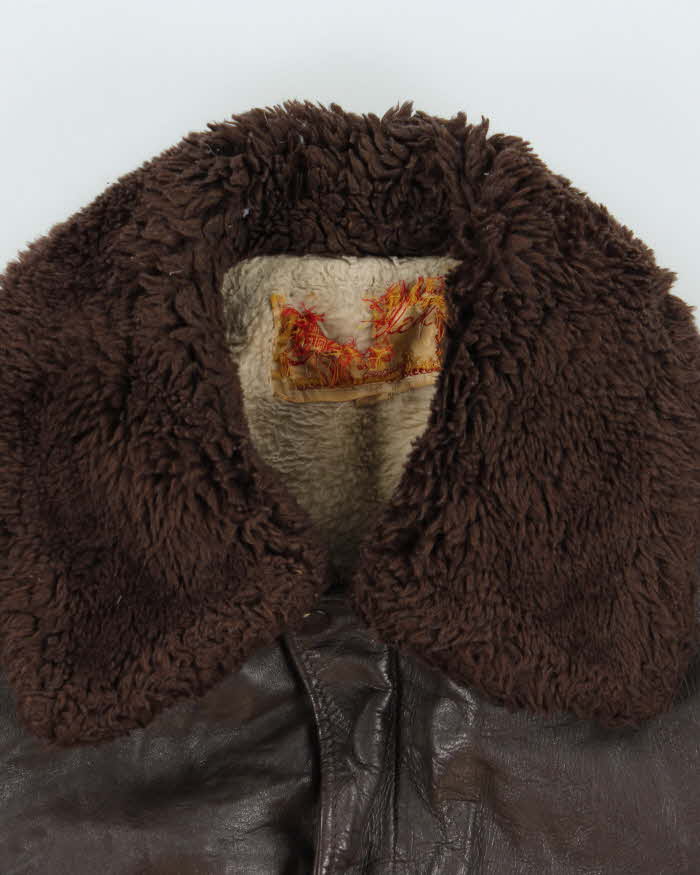 Vintage 50s Leather Bomber Jacket - S