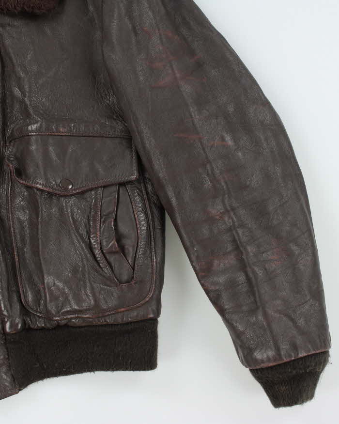 Vintage 50s Leather Bomber Jacket - S