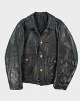 Vintage 1960s Kale Uniforms Official Chicago City Police Force Horsehide Leather Biker Jacket - XL