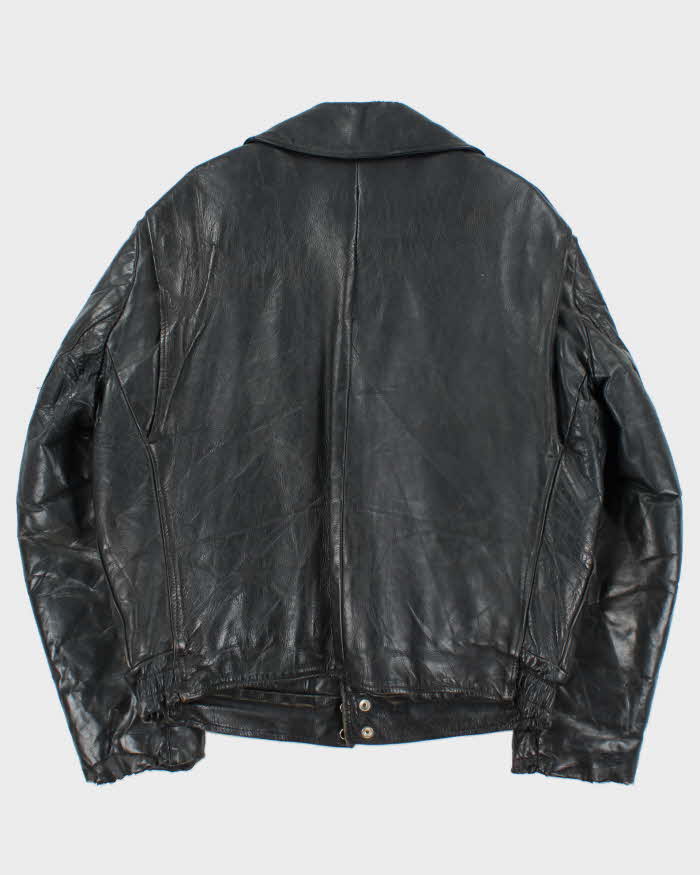 Vintage 1960s Kale Uniforms Official Chicago City Police Force Horsehide Leather Biker Jacket - XL