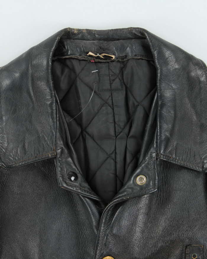 Vintage 1960s Kale Uniforms Official Chicago City Police Force Horsehide Leather Biker Jacket - XL