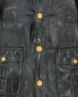Vintage 1960s Kale Uniforms Official Chicago City Police Force Horsehide Leather Biker Jacket - XL