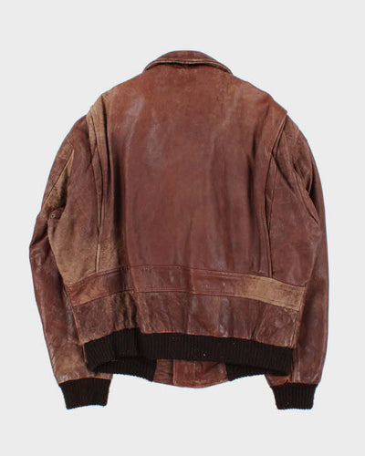 Vintage Diamonds Leather Aerospace Air & Navy GW1 Leather Flight Jacket - L