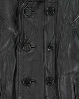 Vintage 1950s Moleskin Lined Ponyhide Double Breasted Leather Jacket - XL