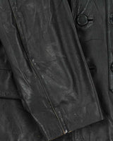 Vintage 1950s Moleskin Lined Ponyhide Double Breasted Leather Jacket - XL