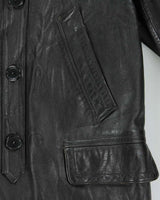 Vintage 1950s Moleskin Lined Ponyhide Double Breasted Leather Jacket - XL