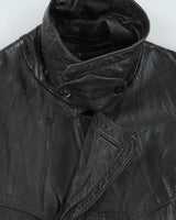 Vintage 1950s Moleskin Lined Ponyhide Double Breasted Leather Jacket - XL