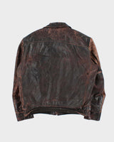 Vintage 1960s Shields Horsehide Leather Trucker Jacket - L