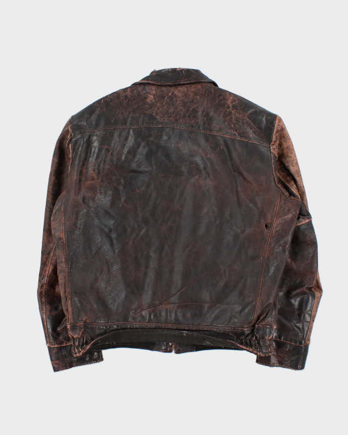 Vintage 1960s Shields Horsehide Leather Trucker Jacket - L