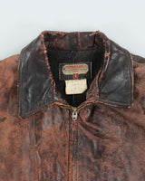Vintage 1960s Shields Horsehide Leather Trucker Jacket - L