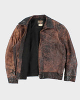Vintage 1960s Shields Horsehide Leather Trucker Jacket - L