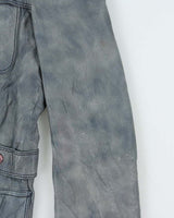 Vintage 1970s Aljac Ocean Blue Calfskin Long Leather Jacket - XL