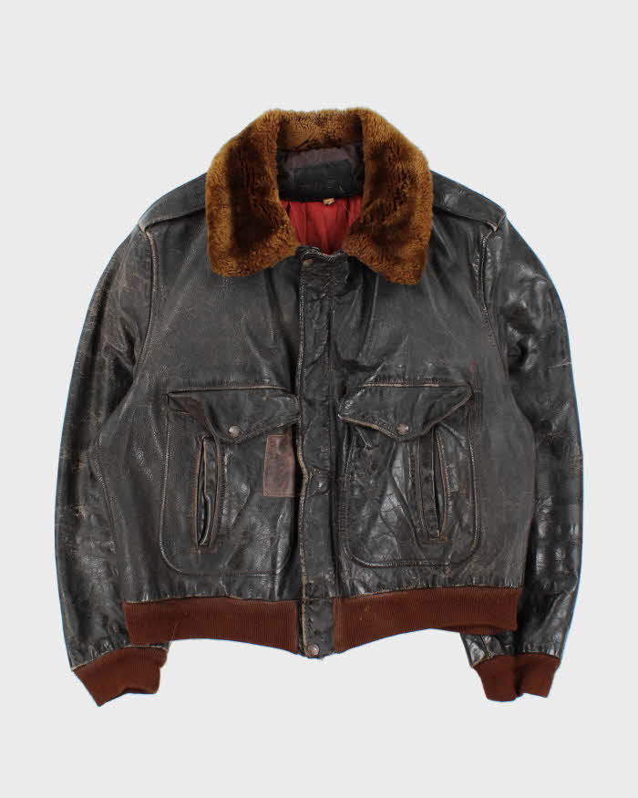Vintage 1950s Horsehide Leather G-1 Flight Jacket - L