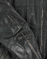 Vintage 1980s Sears Leather Cafe Racer Moto Biker Jacket - XL