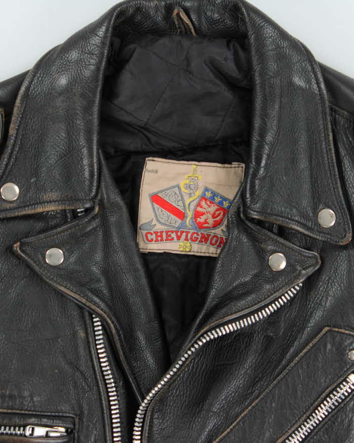 Vintage 1980s Chevignon Classic Leather Moto Biker Jacket - L