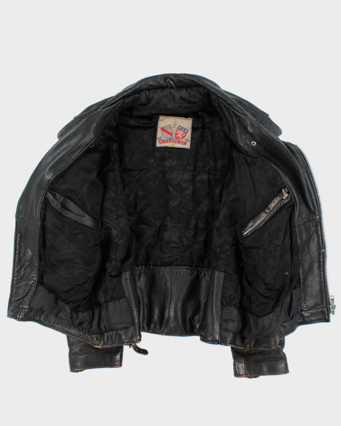 Vintage 1980s Chevignon Classic Leather Moto Biker Jacket - L