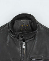 Vintage 1950s Ponyhide Belted Cafe Racer Leather Biker Jacket - M