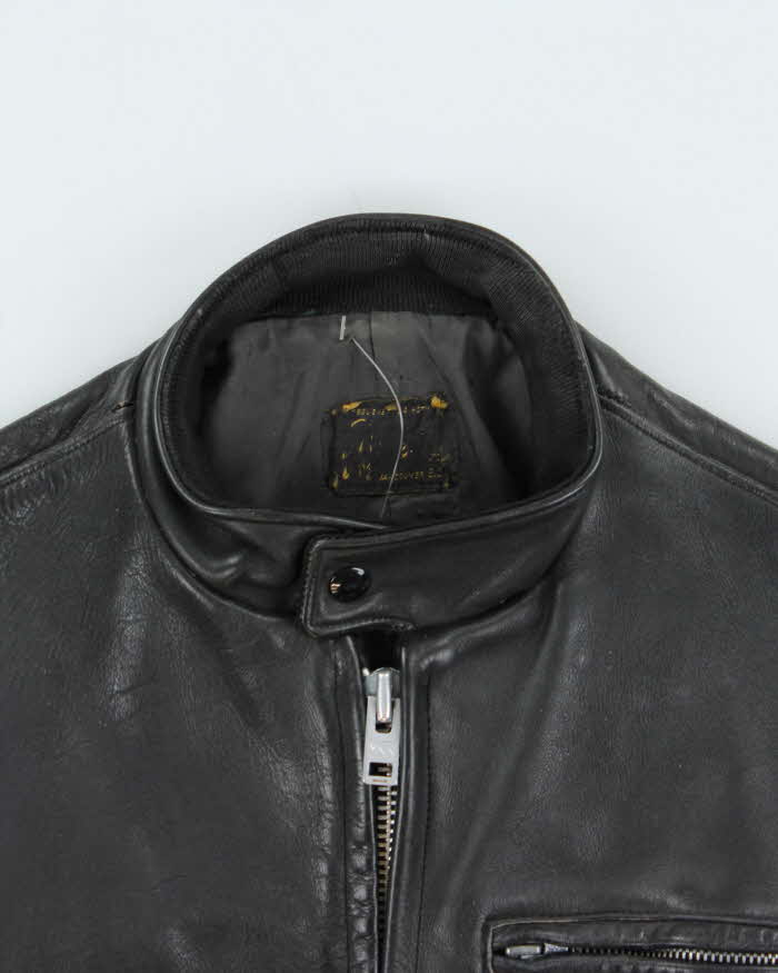 Vintage 1950s Ponyhide Belted Cafe Racer Leather Biker Jacket - M