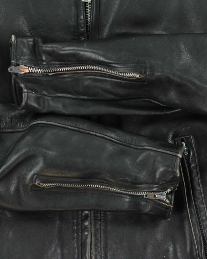 Vintage 1950s Ponyhide Belted Cafe Racer Leather Biker Jacket - M