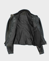Vintage 1950s Ponyhide Belted Cafe Racer Leather Biker Jacket - M