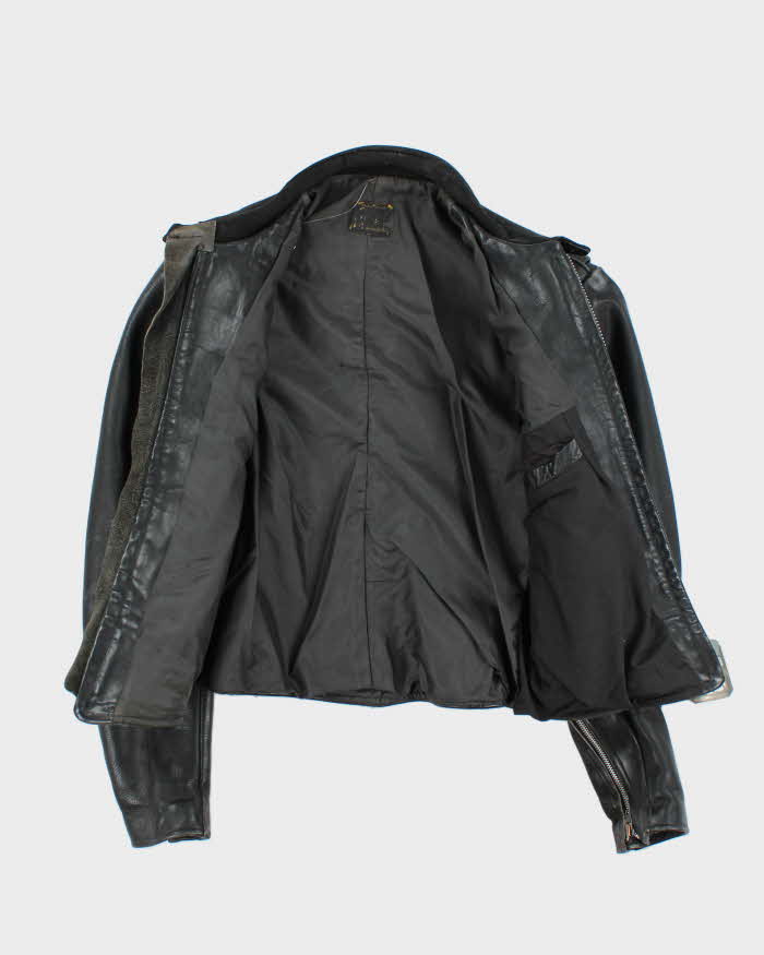 Vintage 1950s Ponyhide Belted Cafe Racer Leather Biker Jacket - M