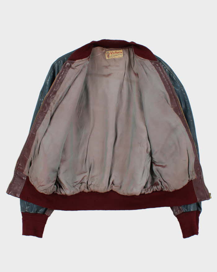 Vintage 1960s Victoria Sportswear Horsehide Leather Varisty Jacket - M