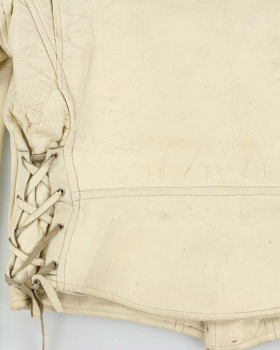 Vintage 60s Bespoke Tailor Made Leather Biker Jacket - M