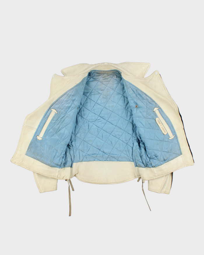 Vintage 60s Bespoke Tailor Made Leather Biker Jacket - M