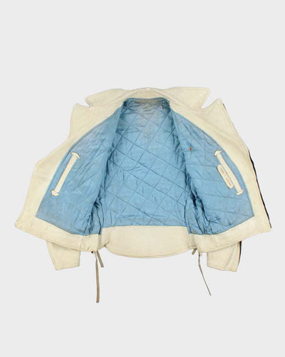 Vintage 60s Bespoke Tailor Made Leather Biker Jacket - M