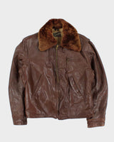 Vintage 1960s The Lambliner Shearling Leather Biker Jacket - M
