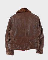 Vintage 1960s The Lambliner Shearling Leather Biker Jacket - M