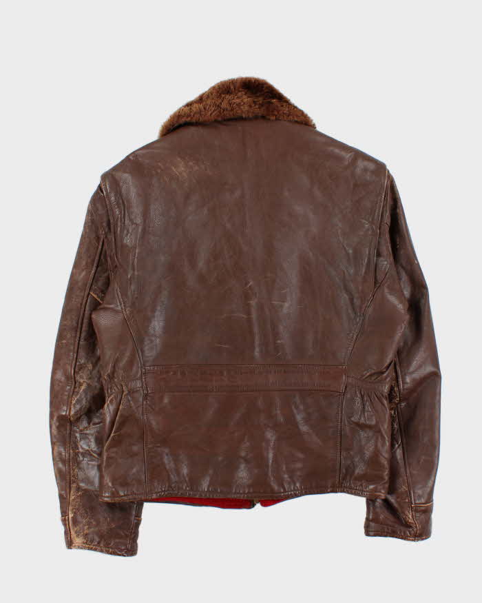 Vintage 1960s The Lambliner Shearling Leather Biker Jacket - M