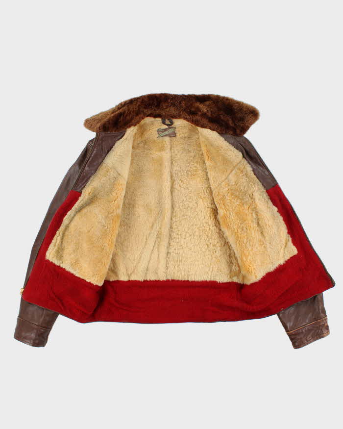Vintage 1960s The Lambliner Shearling Leather Biker Jacket - M