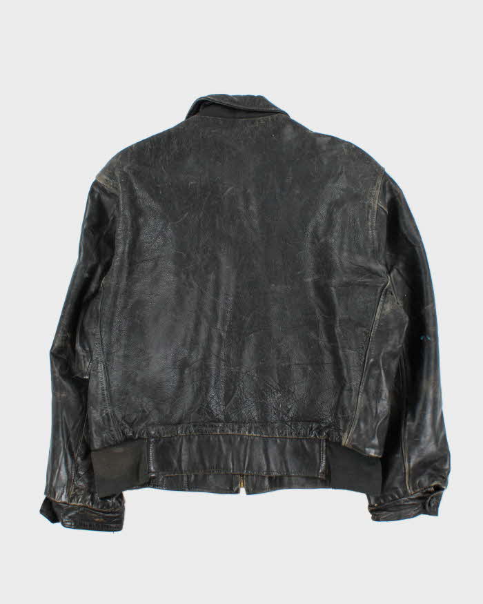 Vintage 1950s Sears Oakbrook Leather Steerhide Biker Jacket - L