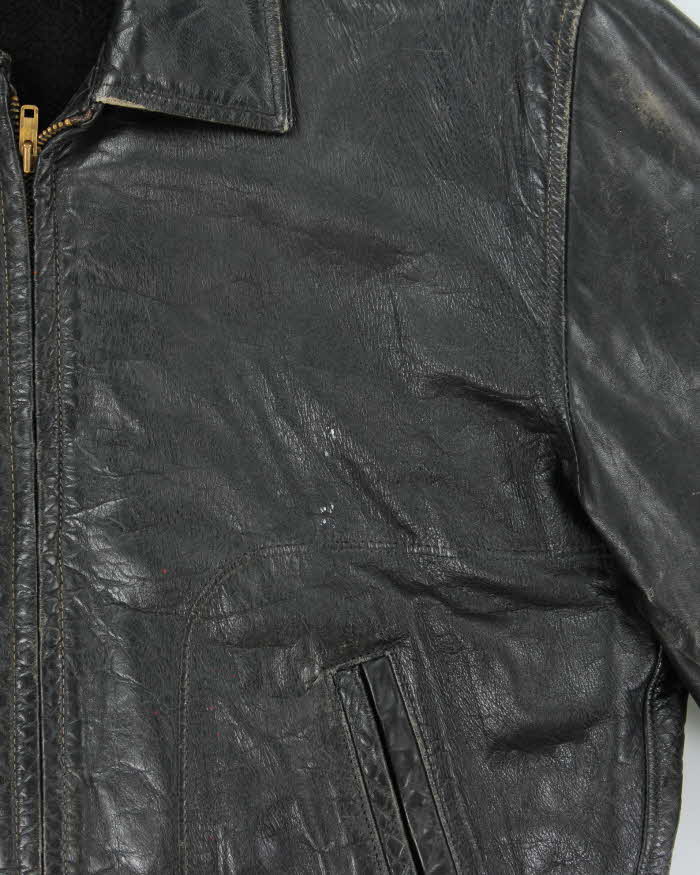 Vintage 1950s Sears Oakbrook Leather Steerhide Biker Jacket - L