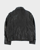 Vintage 1980s Rugby North America Leather Plaid Lined Biker Jacket - L