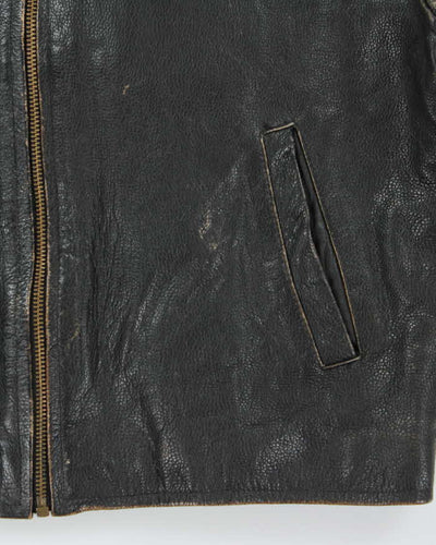 Vintage 80s Rugby Leather Jacket - L