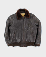 Vintage 1940s California Montgomery Ward Horsehide Leather G-1 Shearling Flight Jacket - M