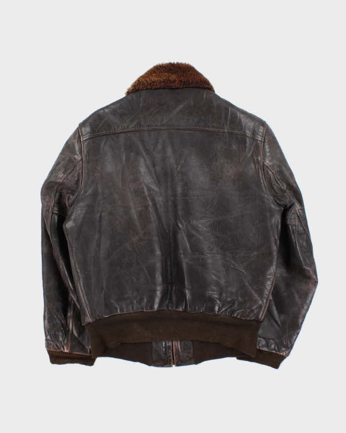 Vintage 1940s California Montgomery Ward Horsehide Leather G-1 Shearling Flight Jacket - M