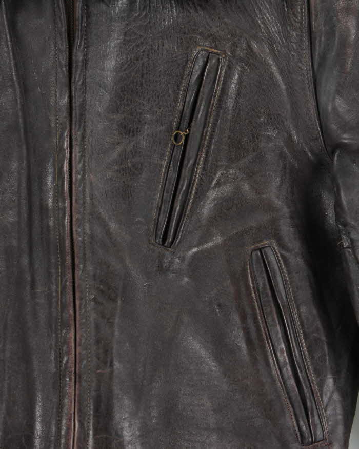 Vintage 1940s California Montgomery Ward Horsehide Leather G-1 Shearling Flight Jacket - M