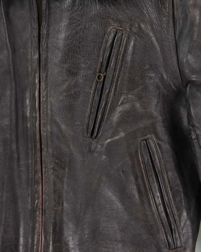 Vintage 50s/60s Leather Bomber Jacket - M