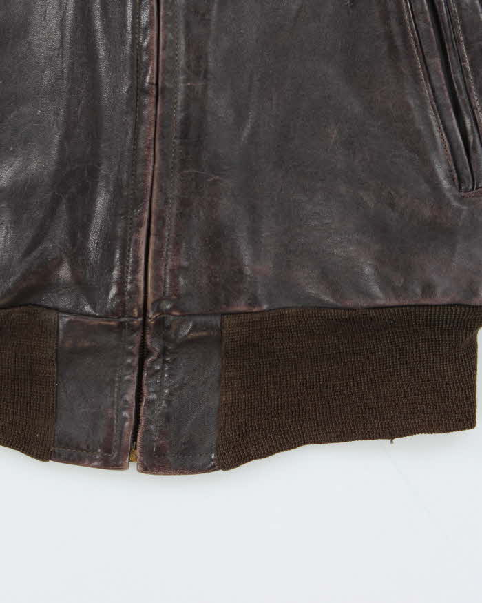 Vintage 1940s California Montgomery Ward Horsehide Leather G-1 Shearling Flight Jacket - M