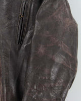 Vintage 1940s California Montgomery Ward Horsehide Leather G-1 Shearling Flight Jacket - M