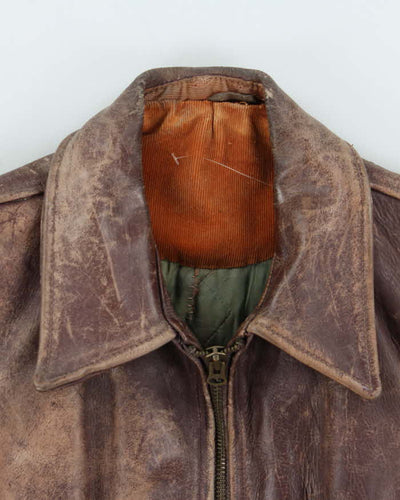 Vintage 40s/50s Leather Bomber Jacket - L